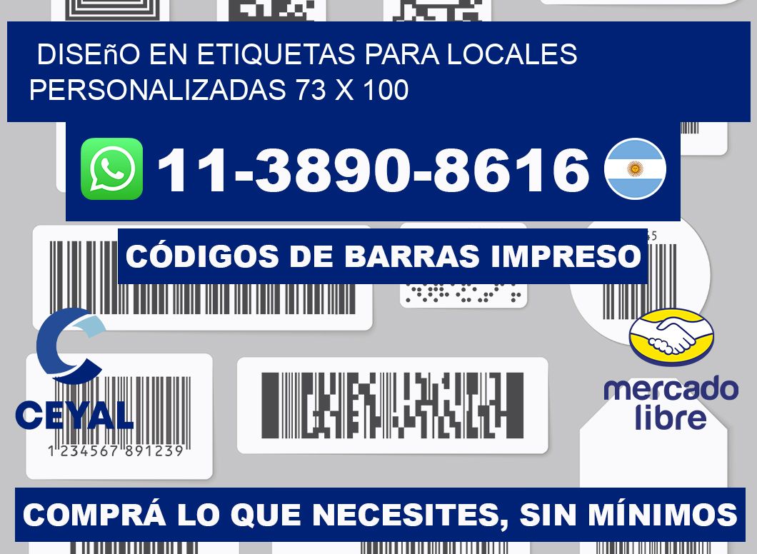 diseño en etiquetas para locales personalizadas 73 x 100
