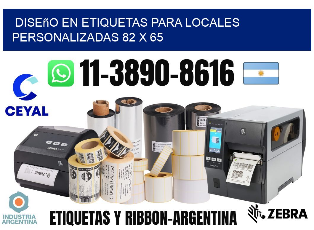 diseño en etiquetas para locales personalizadas 82 x 65