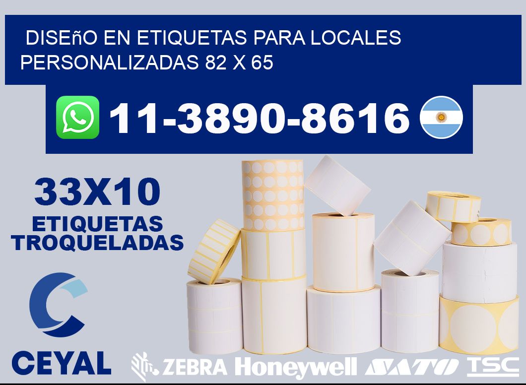 diseño en etiquetas para locales personalizadas 82 x 65