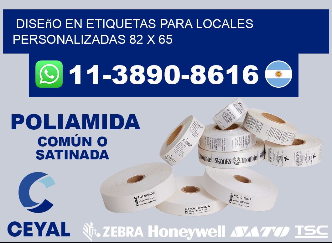 diseño en etiquetas para locales personalizadas 82 x 65