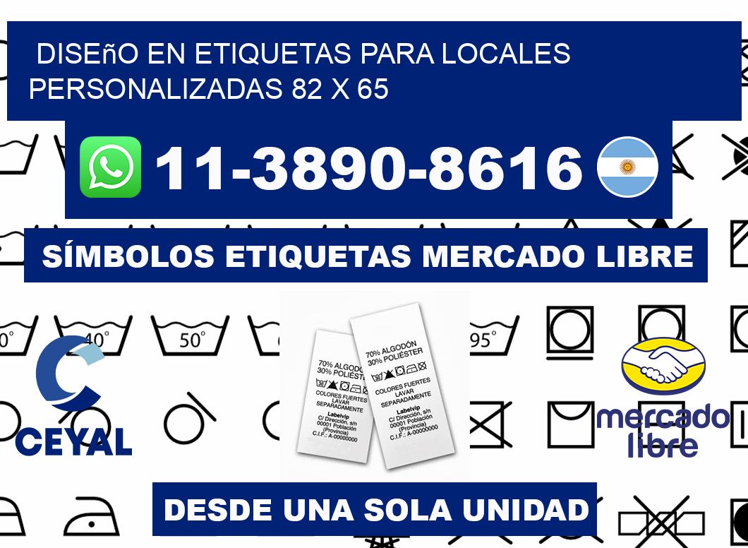 diseño en etiquetas para locales personalizadas 82 x 65