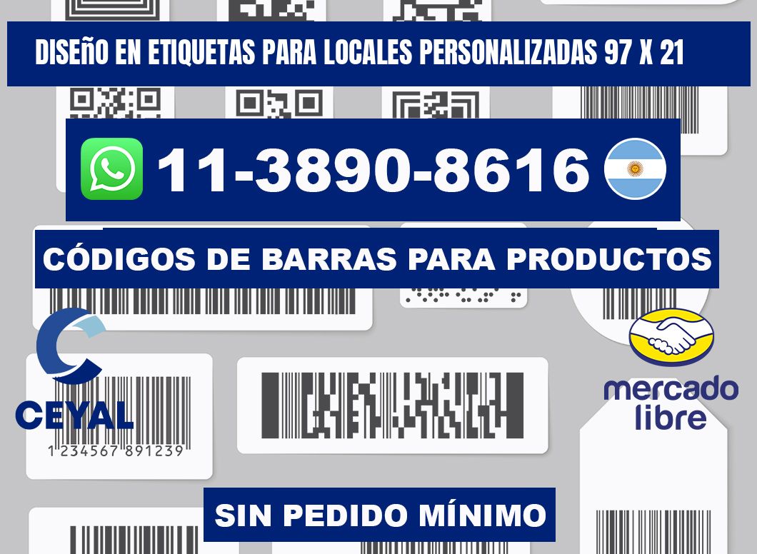 diseño en etiquetas para locales personalizadas 97 x 21
