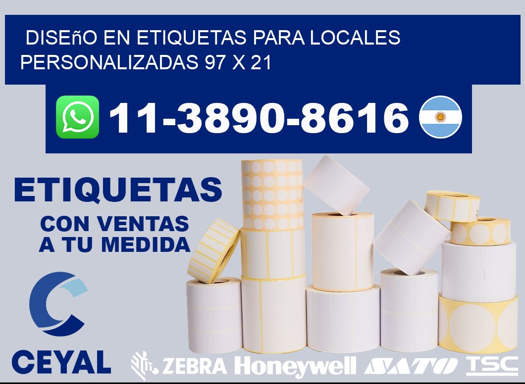 diseño en etiquetas para locales personalizadas 97 x 21
