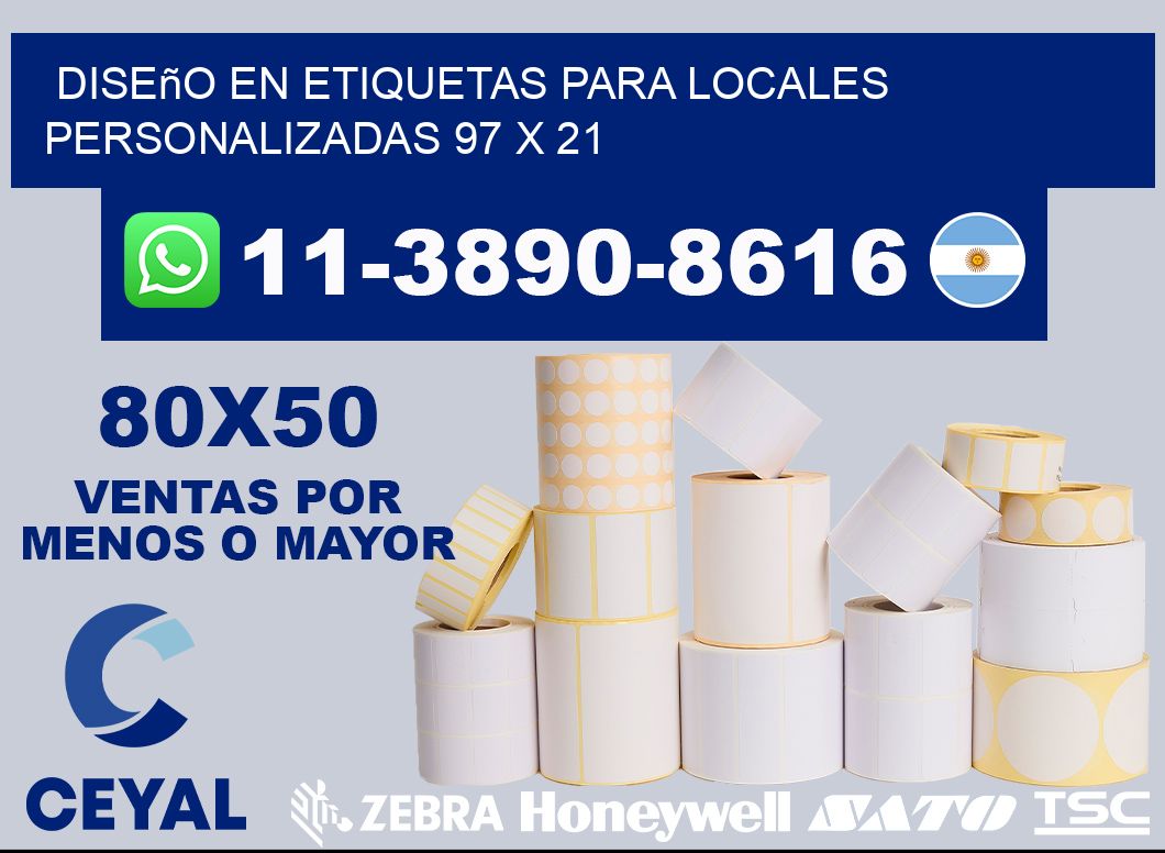 diseño en etiquetas para locales personalizadas 97 x 21