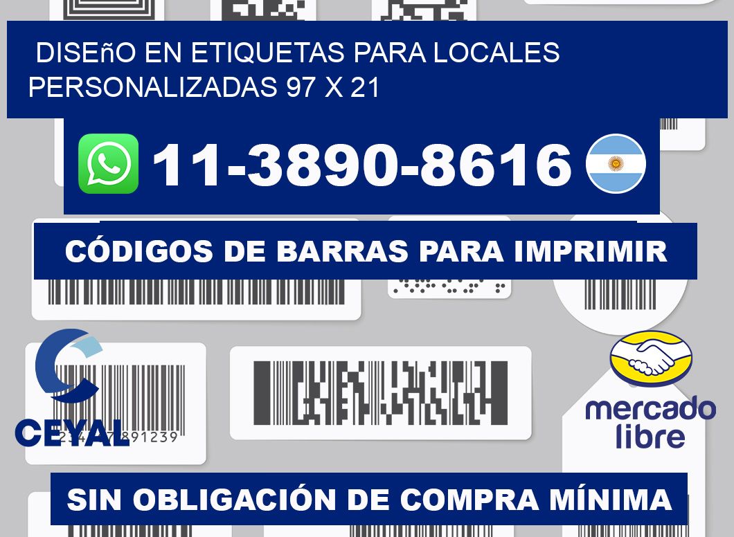 diseño en etiquetas para locales personalizadas 97 x 21