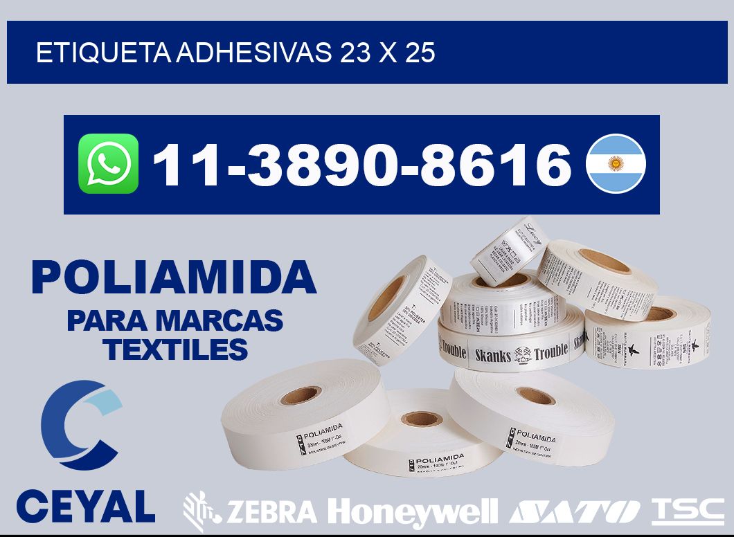 etiqueta adhesivas 23 x 25