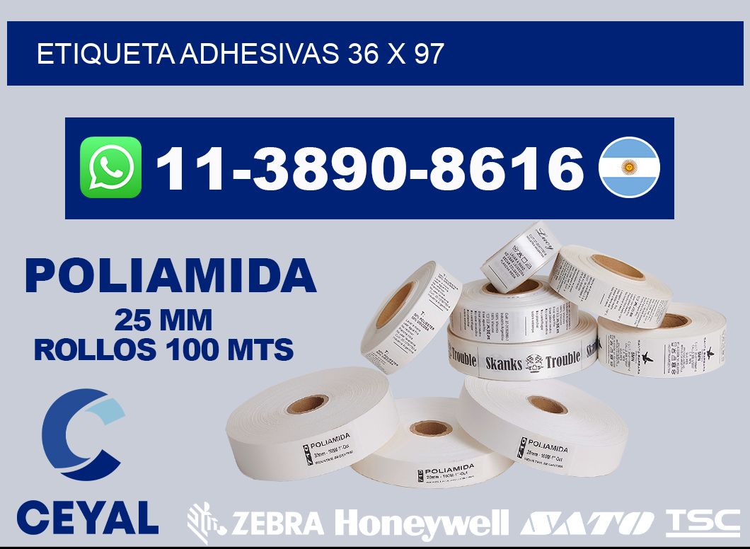 etiqueta adhesivas 36 x 97