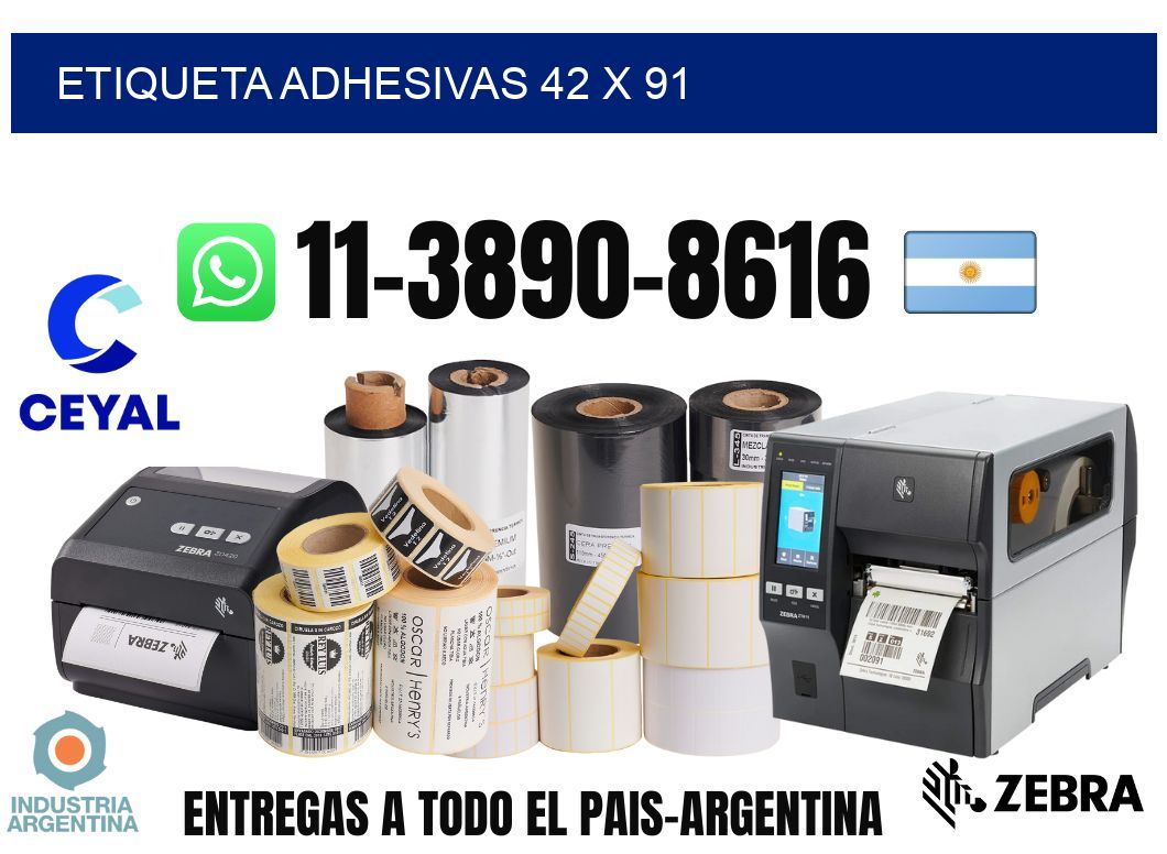 etiqueta adhesivas 42 x 91