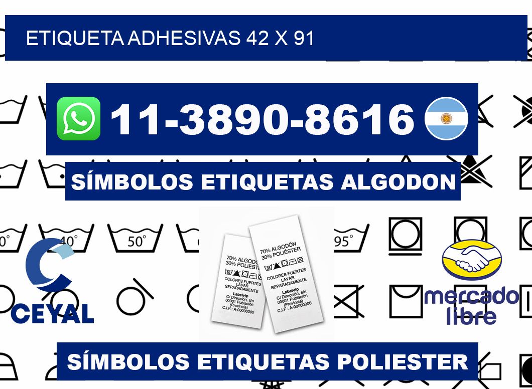 etiqueta adhesivas 42 x 91