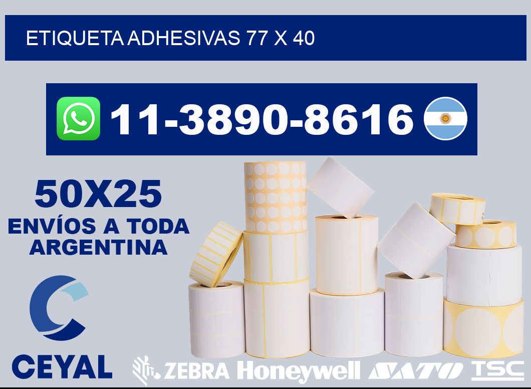 etiqueta adhesivas 77 x 40