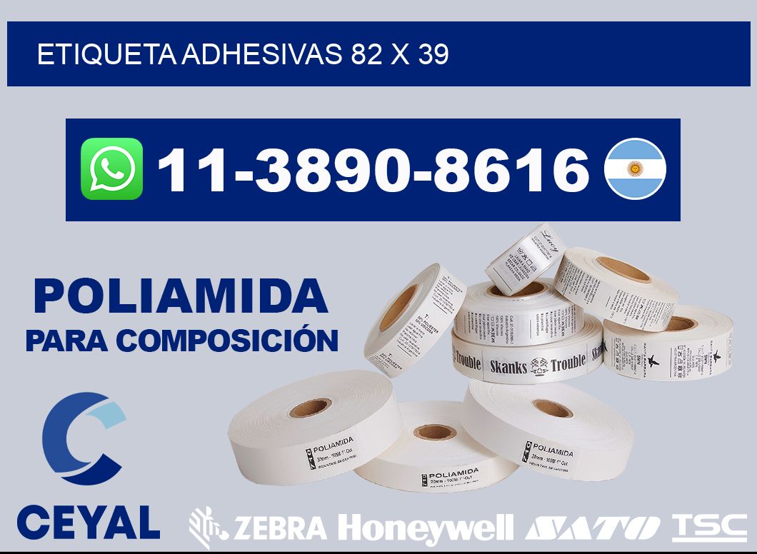 etiqueta adhesivas 82 x 39