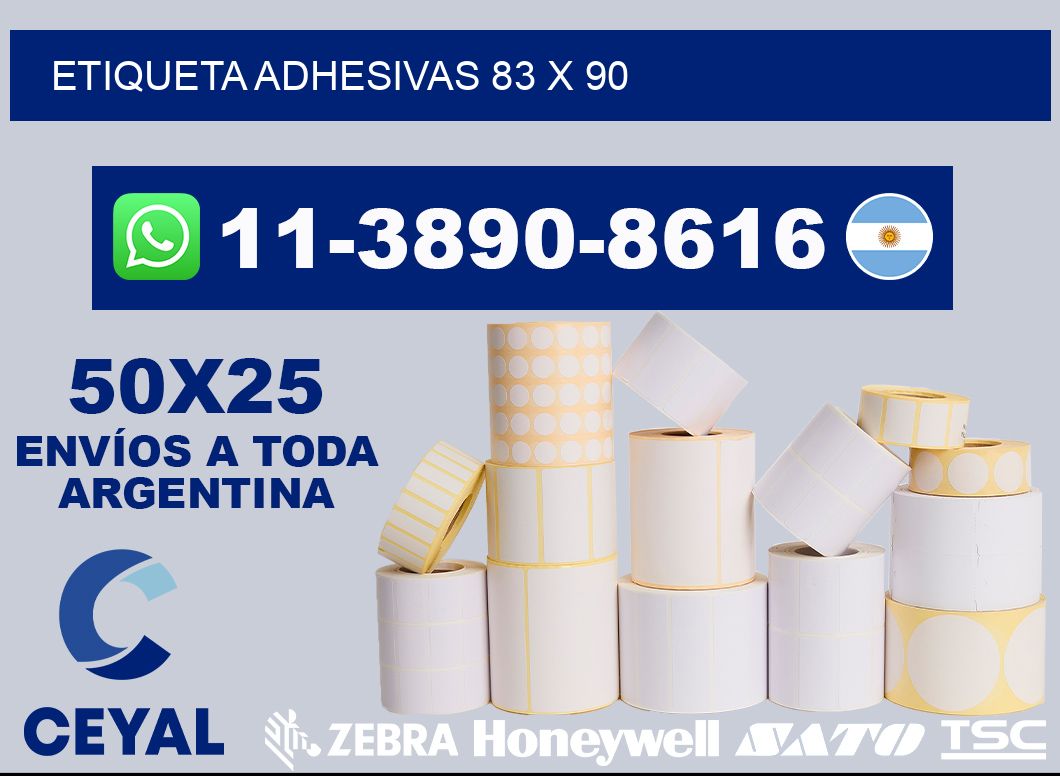 etiqueta adhesivas 83 x 90