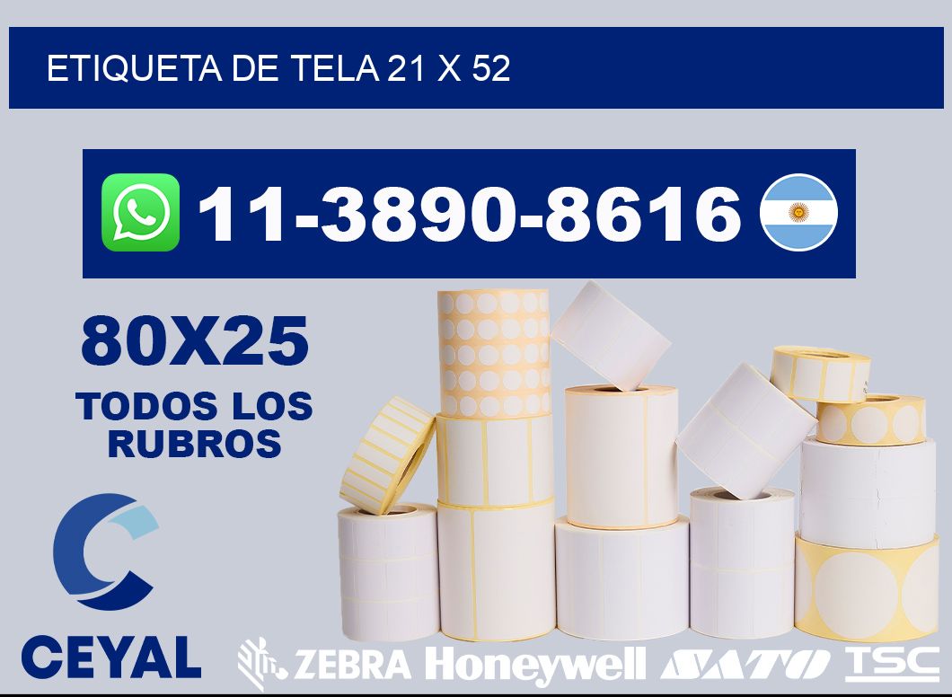 etiqueta de tela 21 x 52