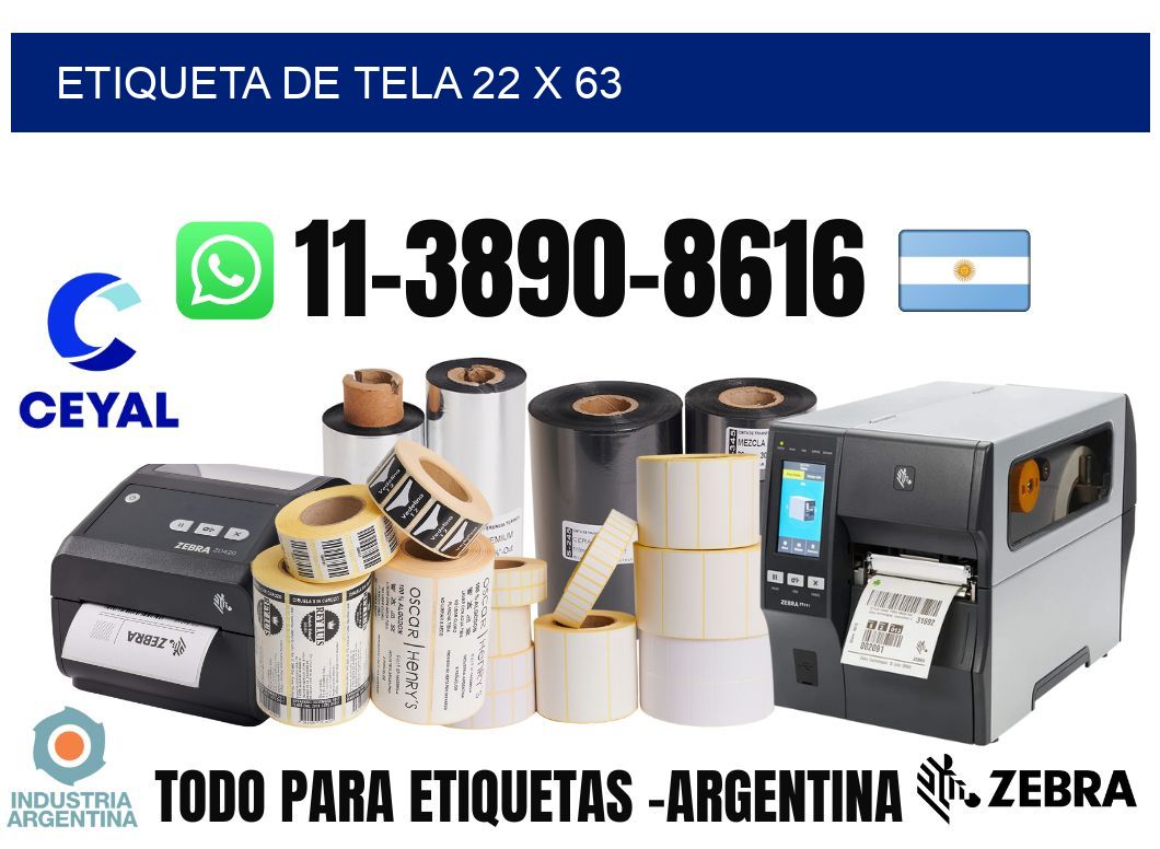 etiqueta de tela 22 x 63