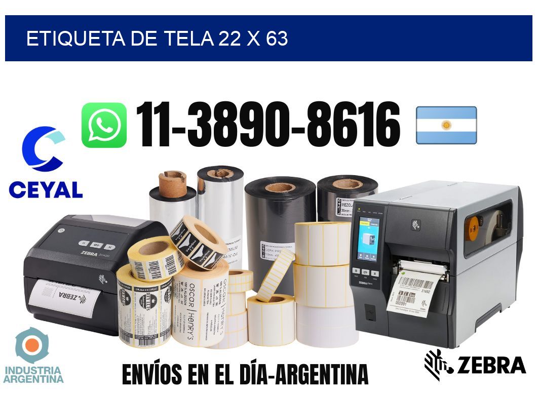etiqueta de tela 22 x 63