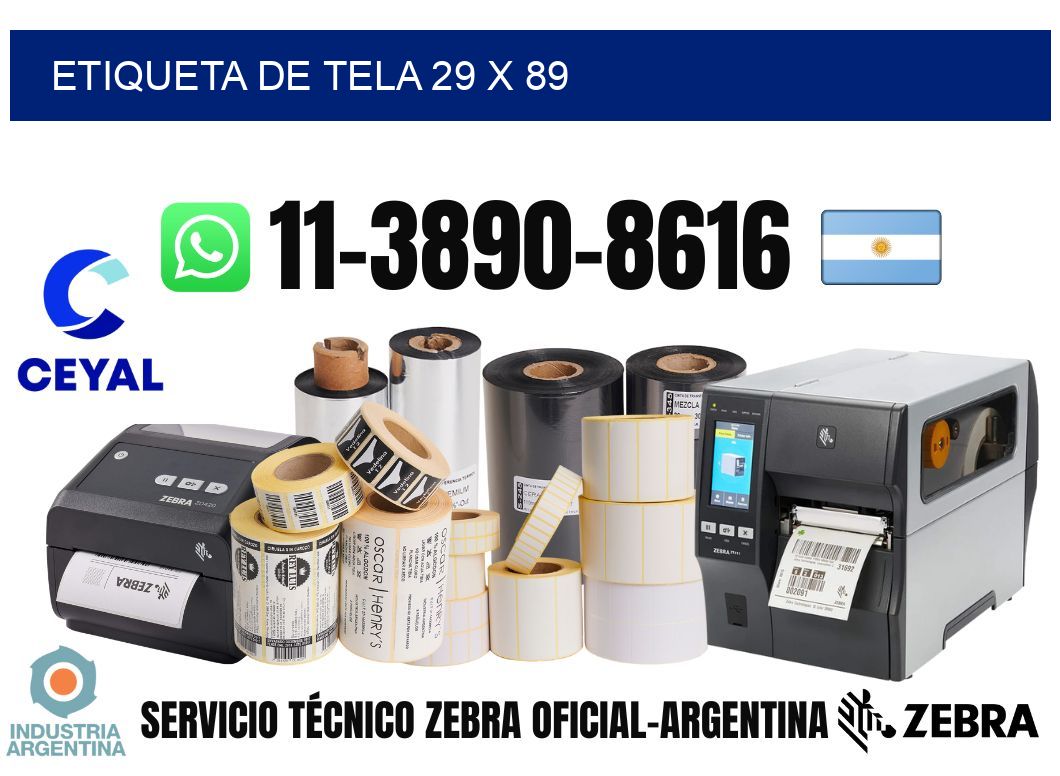 etiqueta de tela 29 x 89