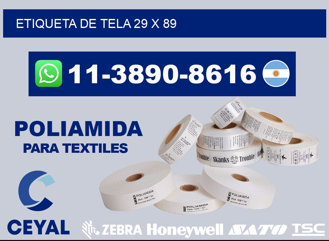 etiqueta de tela 29 x 89