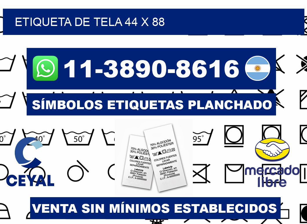 etiqueta de tela 44 x 88