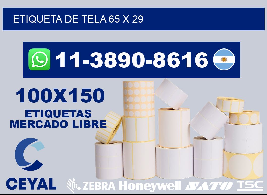 etiqueta de tela 65 x 29