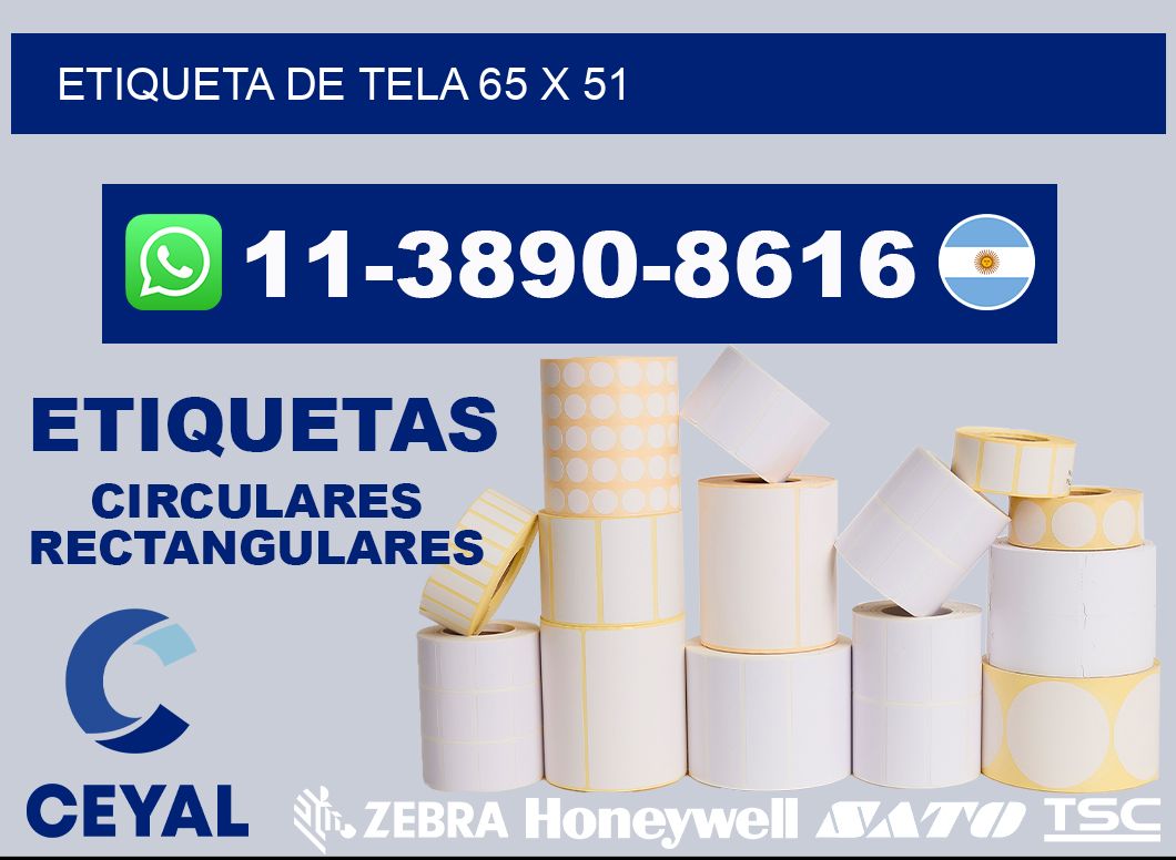 etiqueta de tela 65 x 51