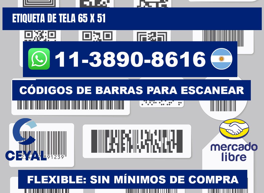 etiqueta de tela 65 x 51
