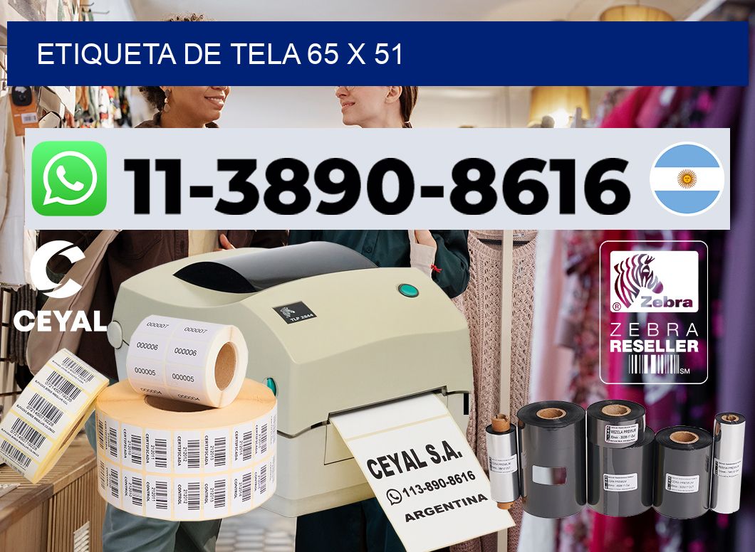 etiqueta de tela 65 x 51