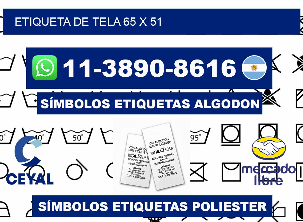 etiqueta de tela 65 x 51