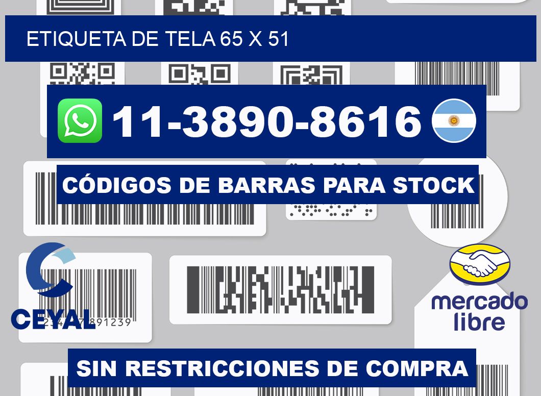 etiqueta de tela 65 x 51