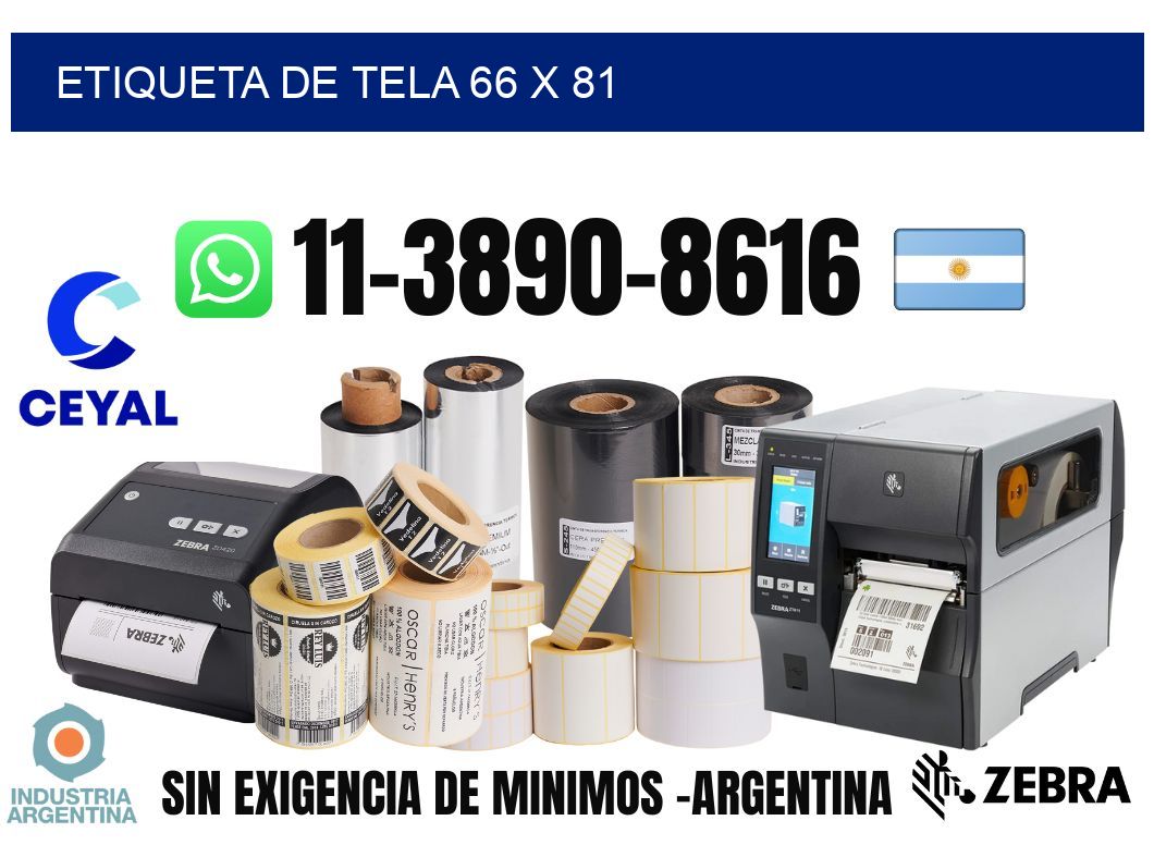 etiqueta de tela 66 x 81