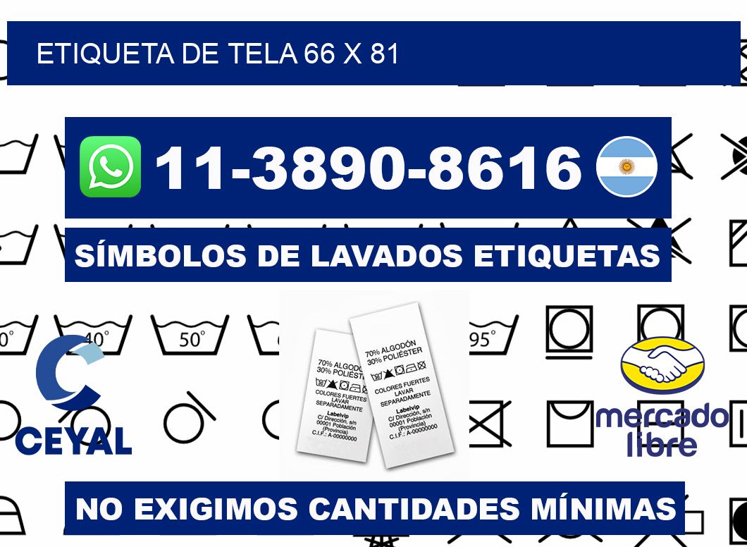 etiqueta de tela 66 x 81