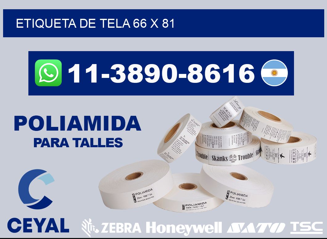 etiqueta de tela 66 x 81