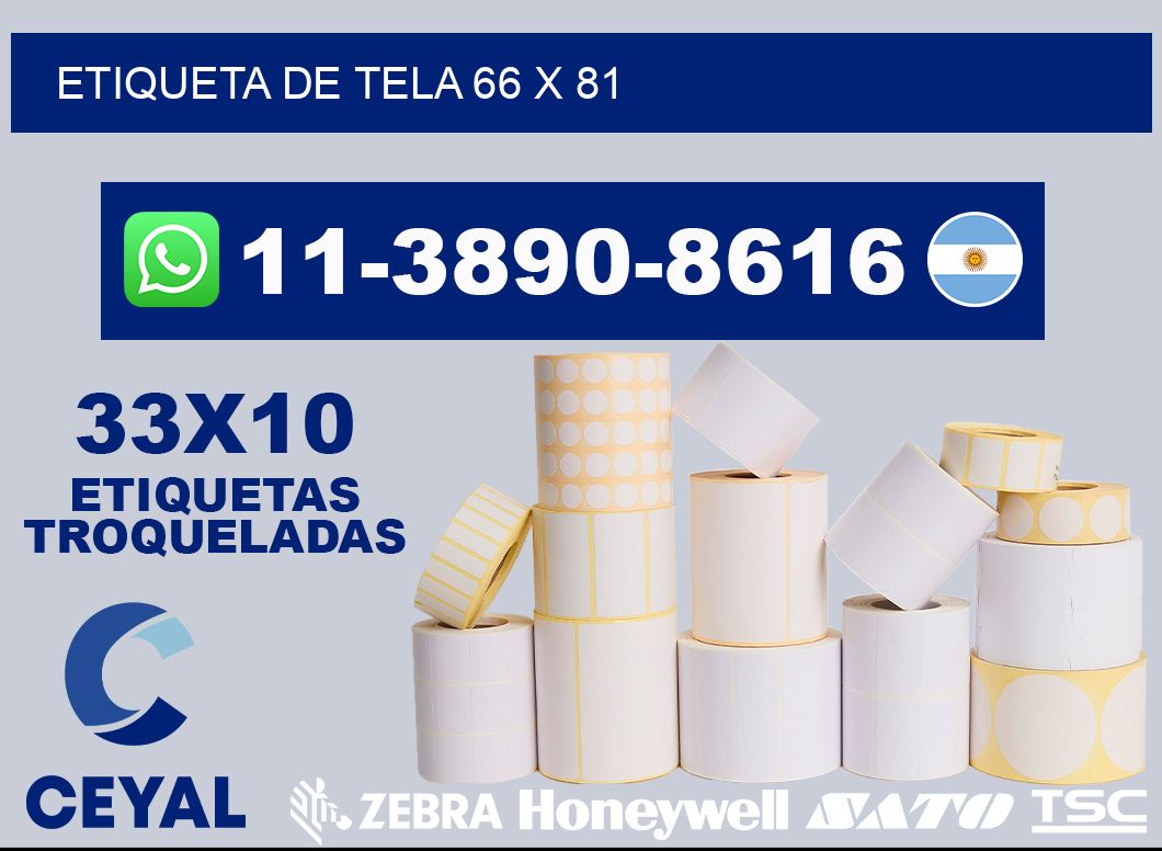 etiqueta de tela 66 x 81