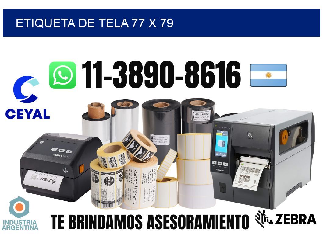etiqueta de tela 77 x 79