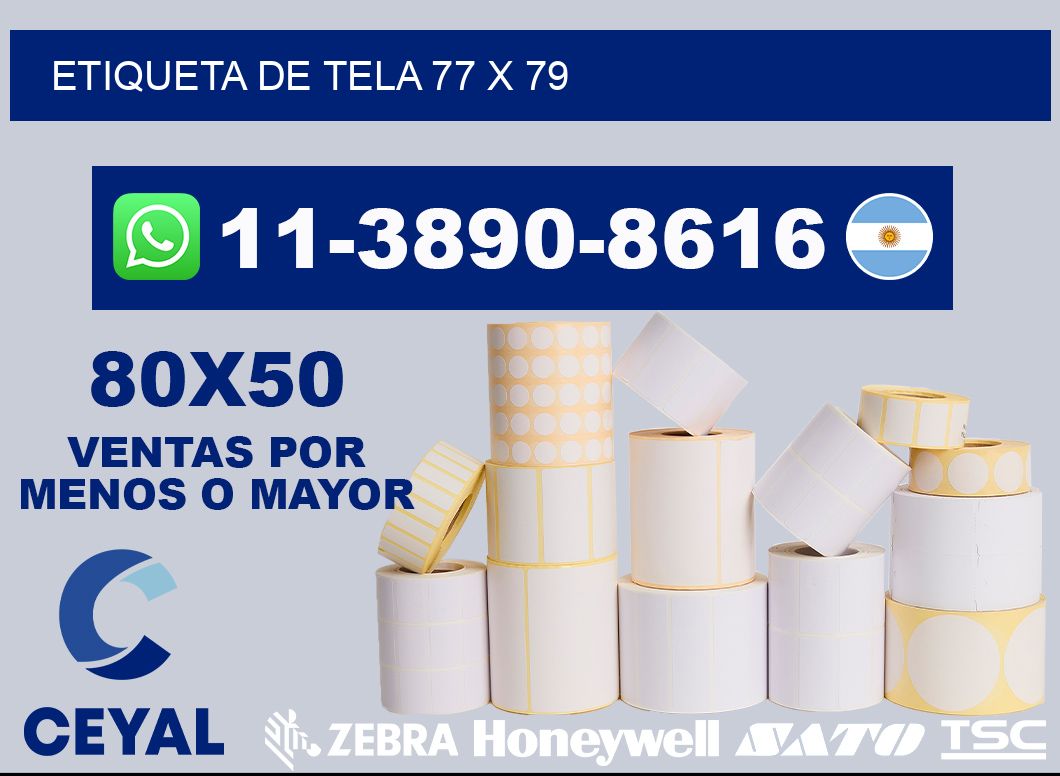 etiqueta de tela 77 x 79