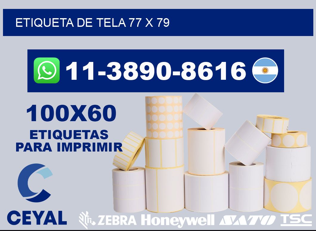 etiqueta de tela 77 x 79