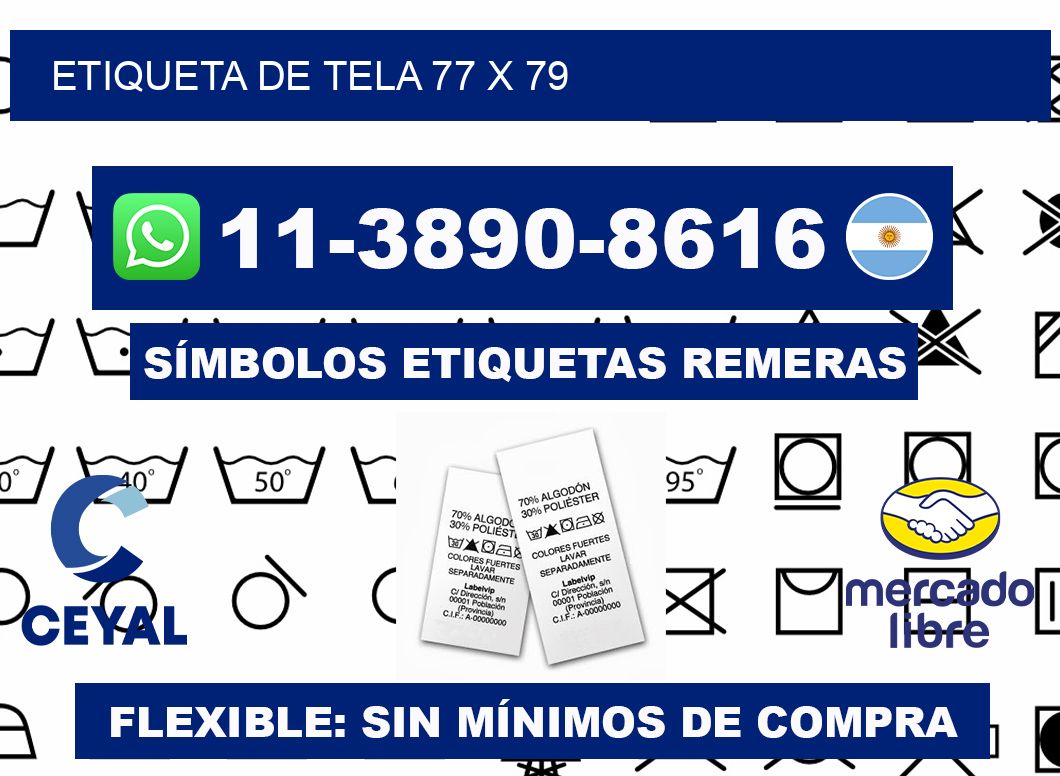 etiqueta de tela 77 x 79