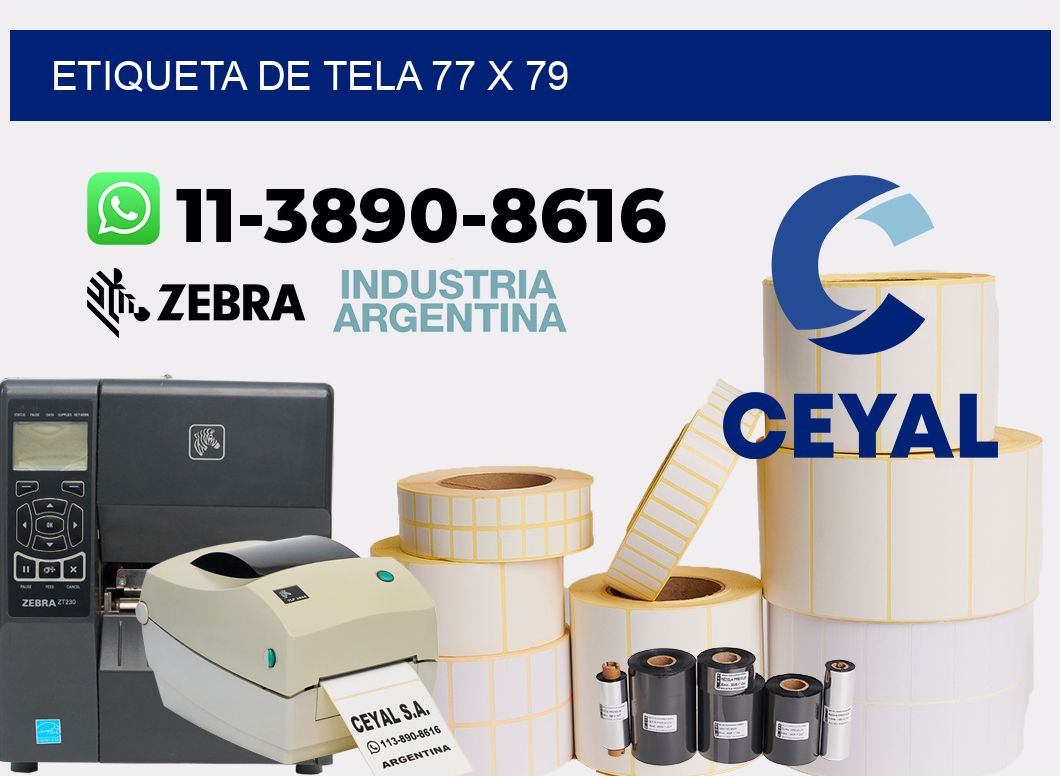 etiqueta de tela 77 x 79
