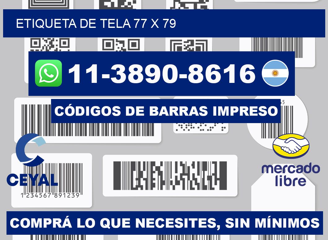 etiqueta de tela 77 x 79
