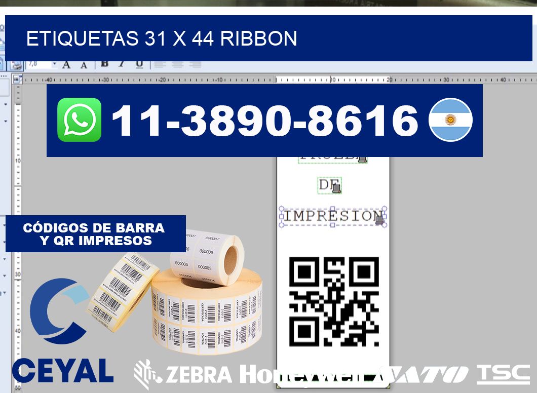 etiquetas 31 x 44 ribbon
