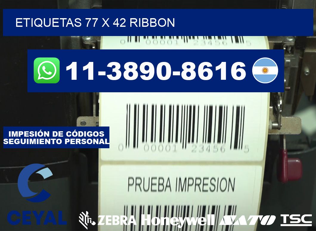 etiquetas 77 x 42 ribbon