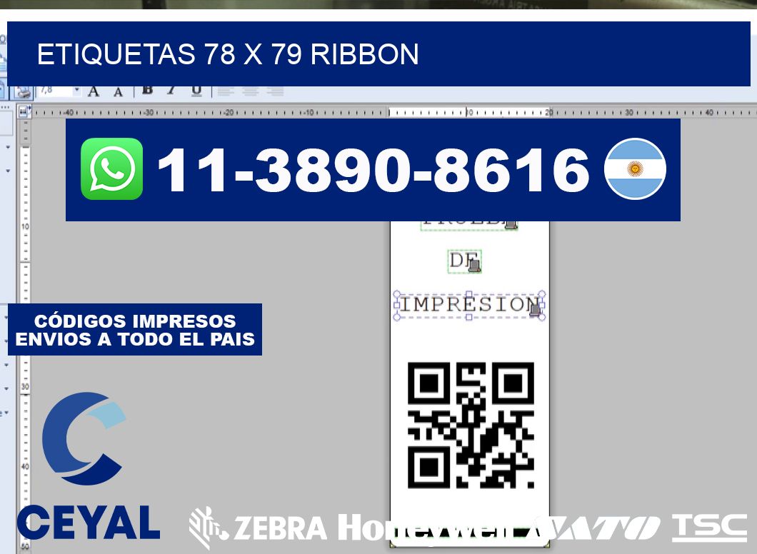 etiquetas 78 x 79 ribbon