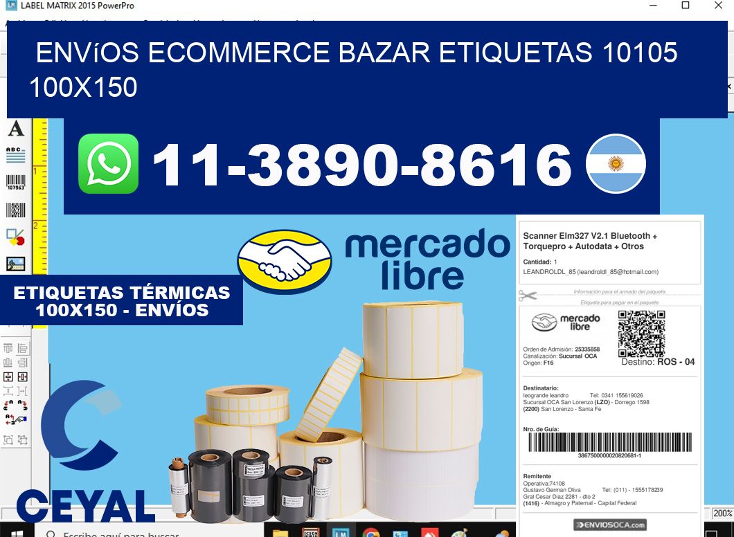 Envíos Ecommerce bazar etiquetas 10105 100x150