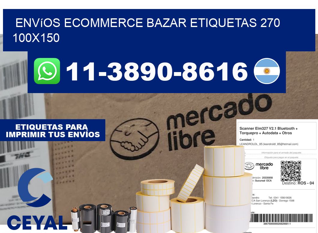 Envíos Ecommerce bazar etiquetas 270 100x150