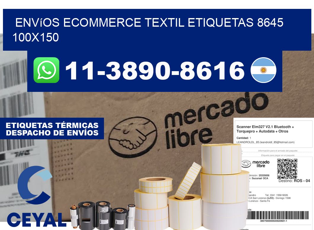 Envíos Ecommerce textil etiquetas 8645 100x150