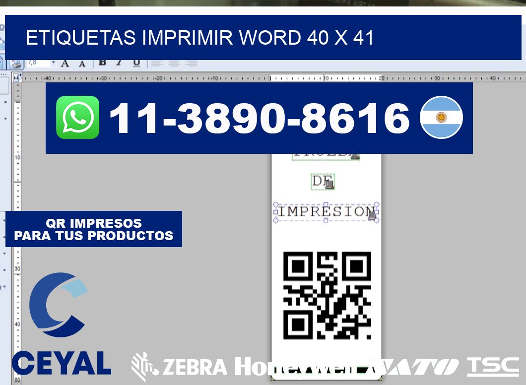 Etiquetas imprimir Word 40 x 41