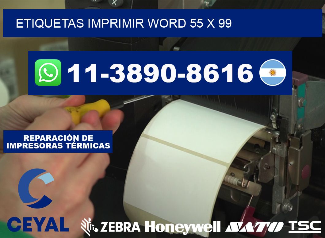 Etiquetas imprimir Word 55 x 99