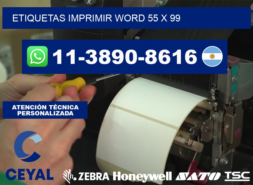 Etiquetas imprimir Word 55 x 99