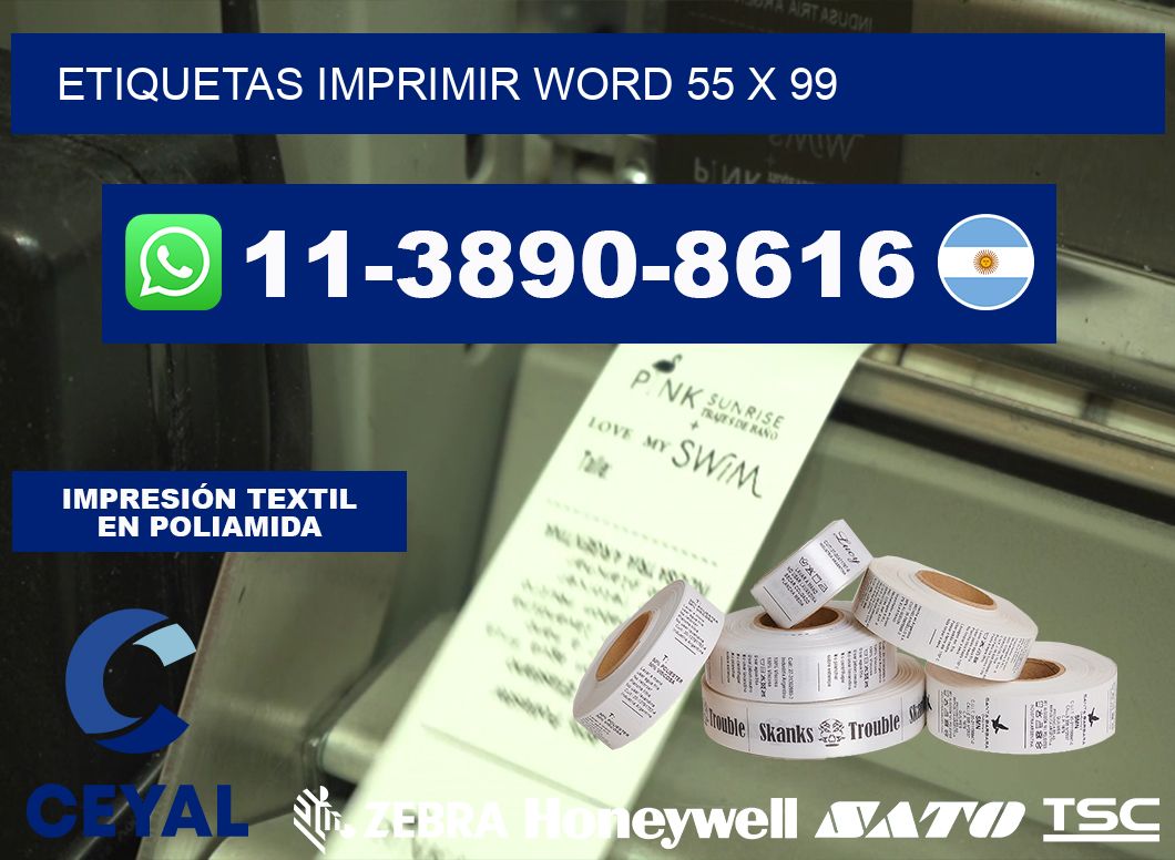 Etiquetas imprimir Word 55 x 99