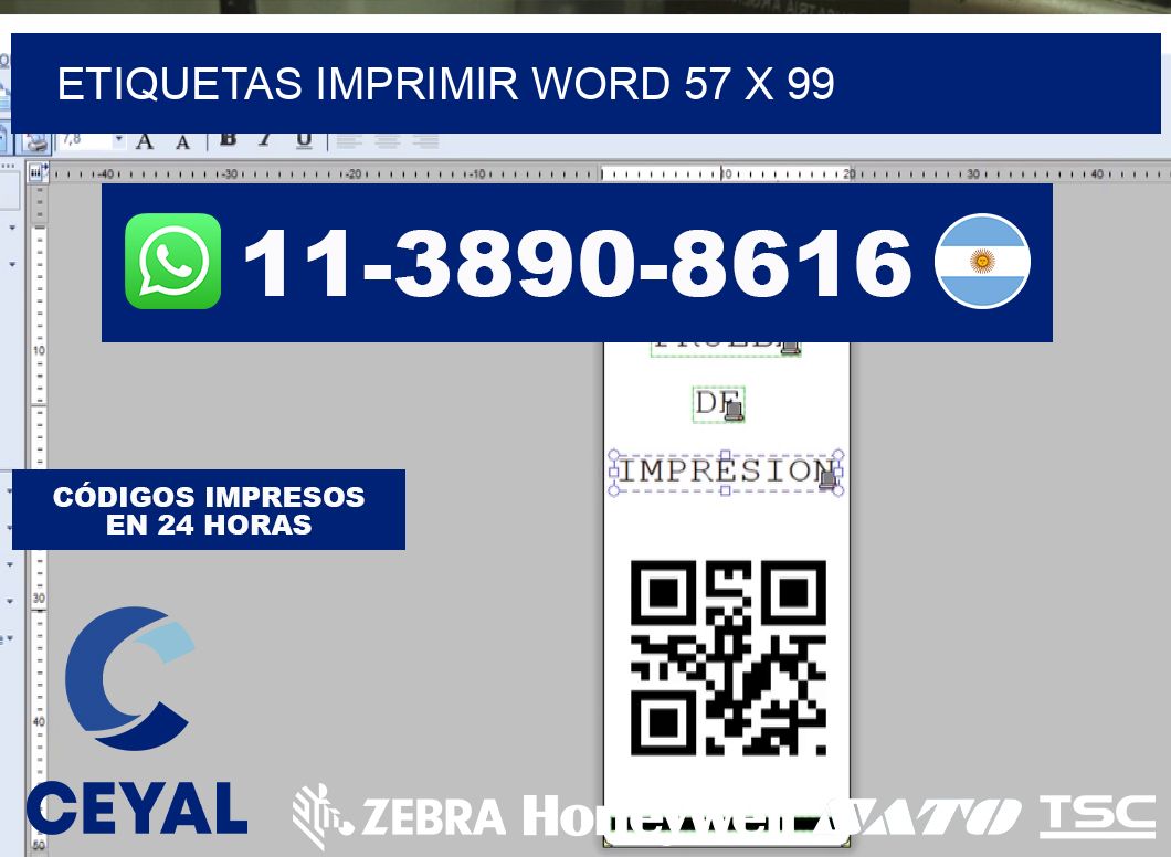 Etiquetas imprimir Word 57 x 99