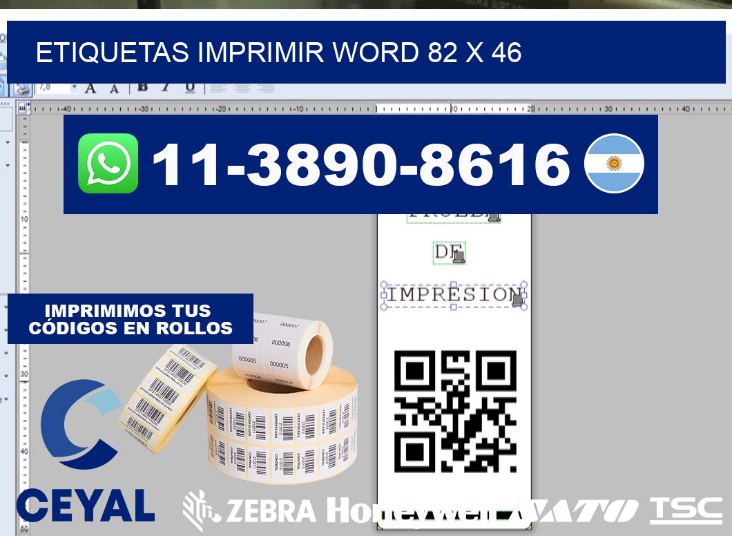 Etiquetas imprimir Word 82 x 46